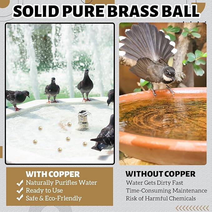 4 Pcs Bird Bath Copper Disk Balls, Spherical Design Purity Disk - Image 5