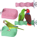 4pcs Bird Beak Grinding Stone, Beak Grinding Stone & Cage Platform Stand Perch Toy Foot Claws Trimmer Chewing Treats Toys Accessories for Parakeets Cockatiels Budgie Parrot Conures Lovebirds