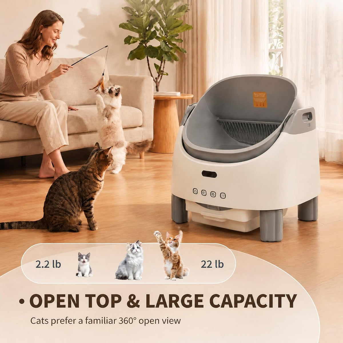 GarveeLife Self Cleaning Electric Cat Litter Box, Automatic Litter Box