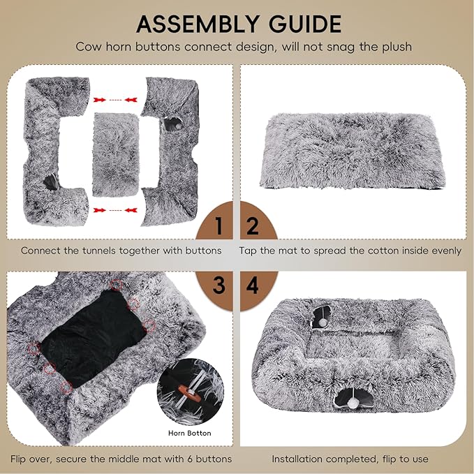 Extra Large Cat Tunnel Bed, 4 Ways Tunnels - Image 7