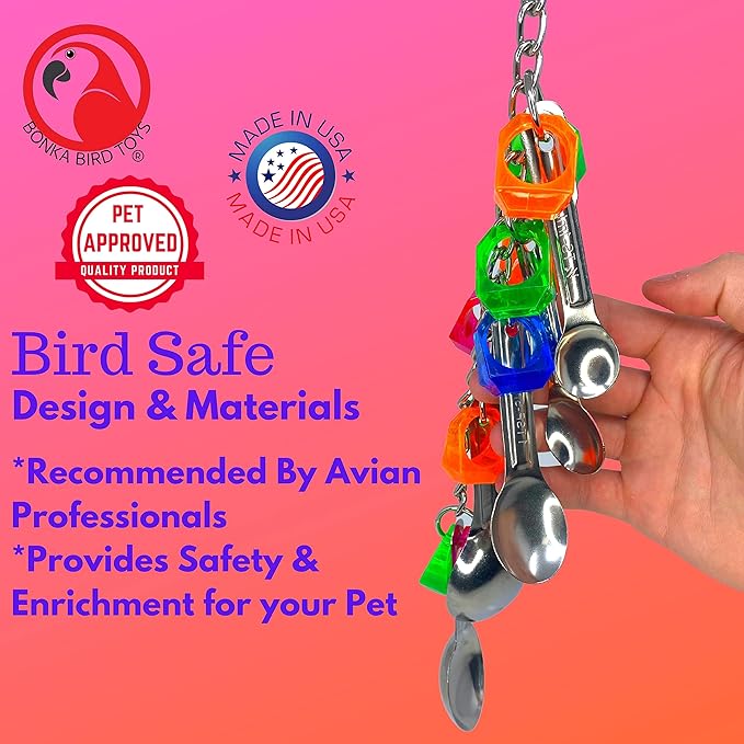Bonka Bird Toys 1969 Spoon Delight Medium Large Parrot Bird Toy African Grey - Image 5