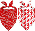 Valentines Dog Bandanas, 2 Pack Mother's Day Triangle Dog Bandanas, Reversible by Unknown