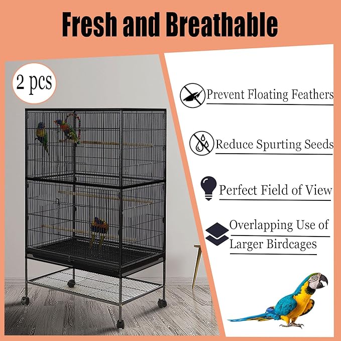 Bird Cage Seed Catcher, Large Birdcage Net Cover, Bird Cage Accessories - Image 3