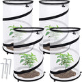 4 Pcs Pop Up Insect Barrier Plant Cover Net, 19.6" x 11.8" Round Foldable Plant by PurpleStar