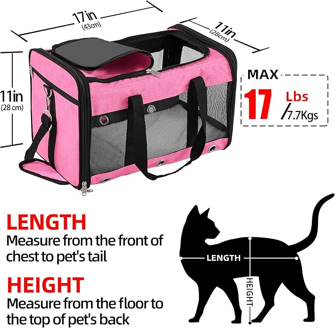 Soft Sided Cat/Dog Carrier, Collapsible Pets Travel Carriers - Image 2