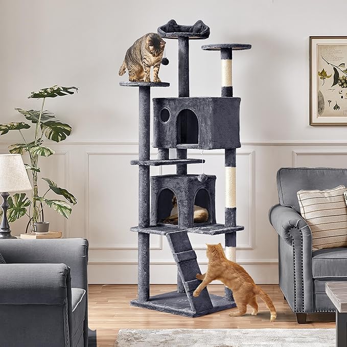 Yaheetech XL Cat Tree, 80in Multi-Level Tower - Image 2