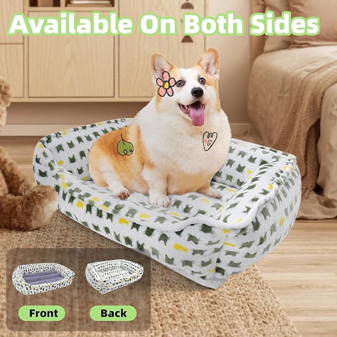 Dog Sofa Bed, Anti-Anxiety Bed for Dog, Rectangle Washable Bed - Image 4