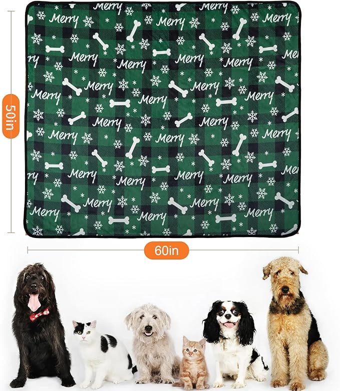 Waterproof Dog Blankets Pet Blanket 50"x60", Soft Fluffy Sofa Car Bed Protector - Image 2