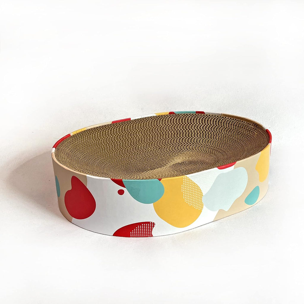 Cat Scratcher Lounge Bed - Lounge Couch for Indoor Cats Oval Shape 17"x13" Long Lasting Furniture