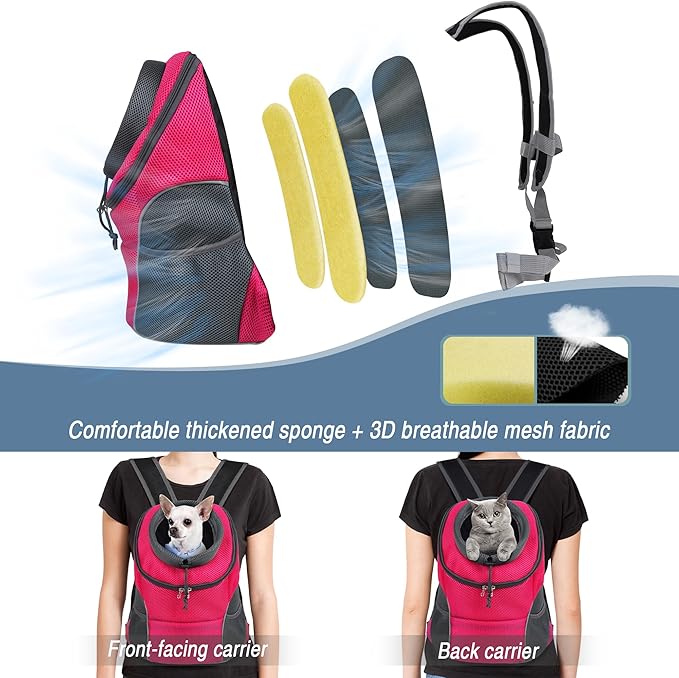 WOYYHO Pet Dog Carrier Backpack Small Dog Front Backpack Ventilated Dog Carrier - Image 6