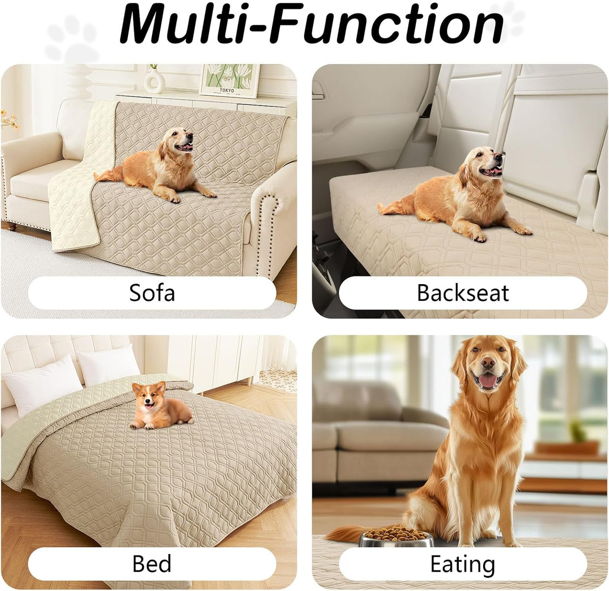 hyha Waterproof Dog Bed Blanket - Soft Pet Blanket & Sofa Cover for Dogs