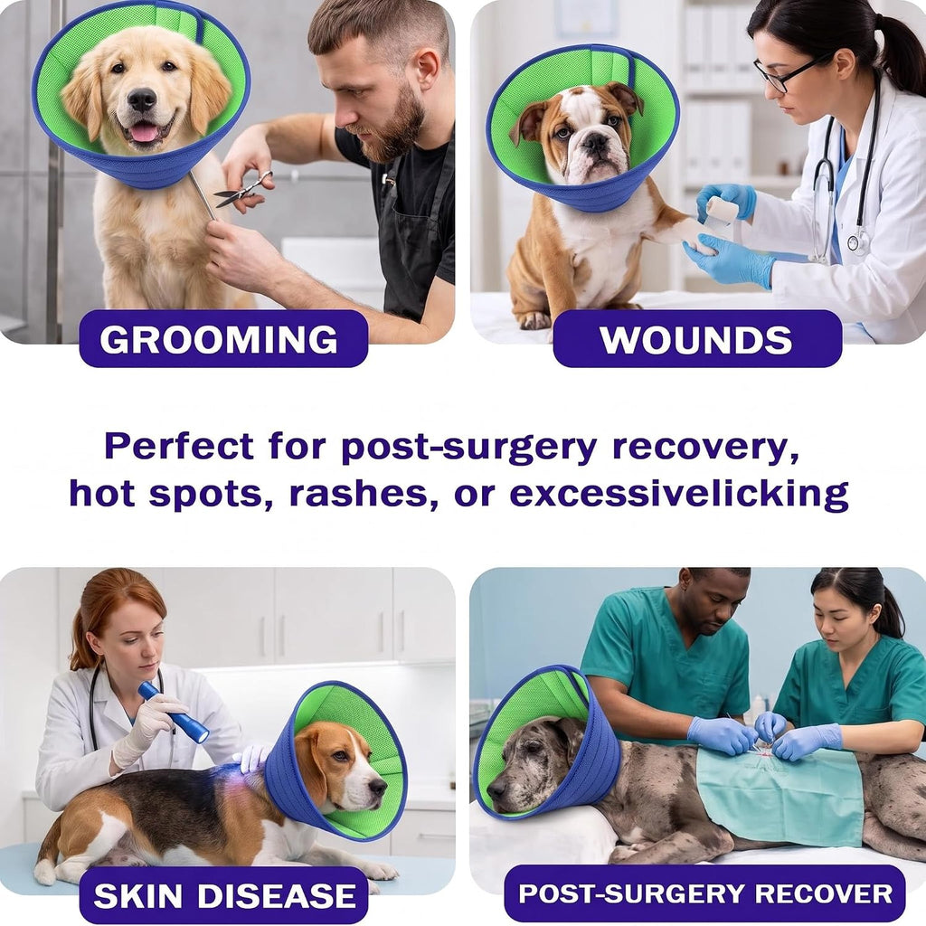 Upgrade Soft Dog Cone Collar Alternative,Adjustable Elizabethan Collar for S/M/L/XL Dogs,Comfy Recovery Cone to Stop Licking After Surgery,Comfortable Dog Donut Collar for Neuter Recovery
