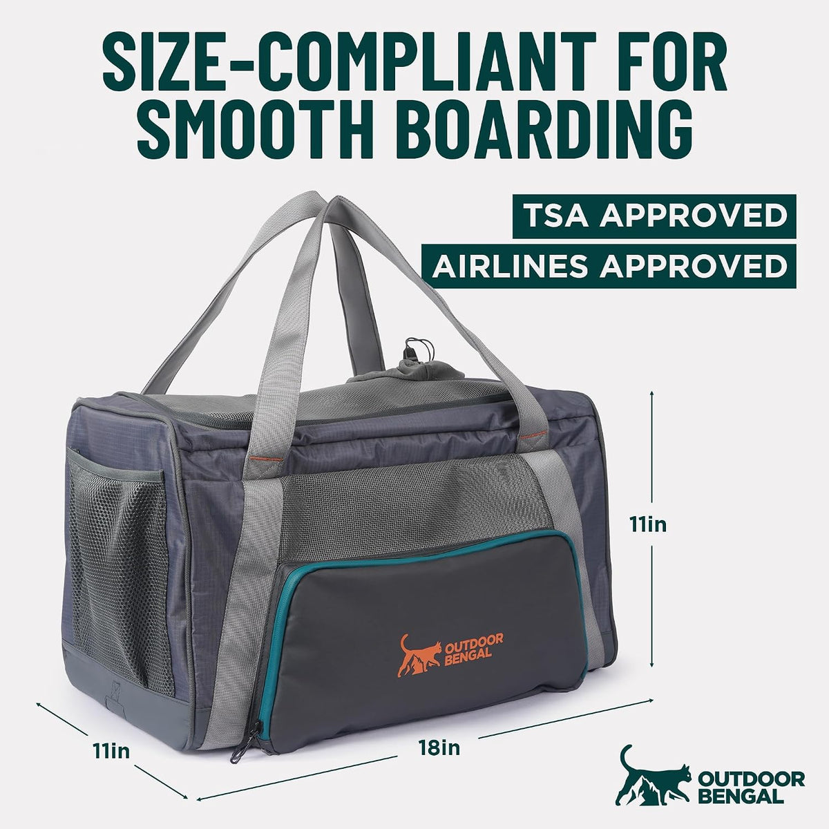 OutdoorBengal Zeppelin™ Airline Approved Cat Carrier Large Soft (Black)