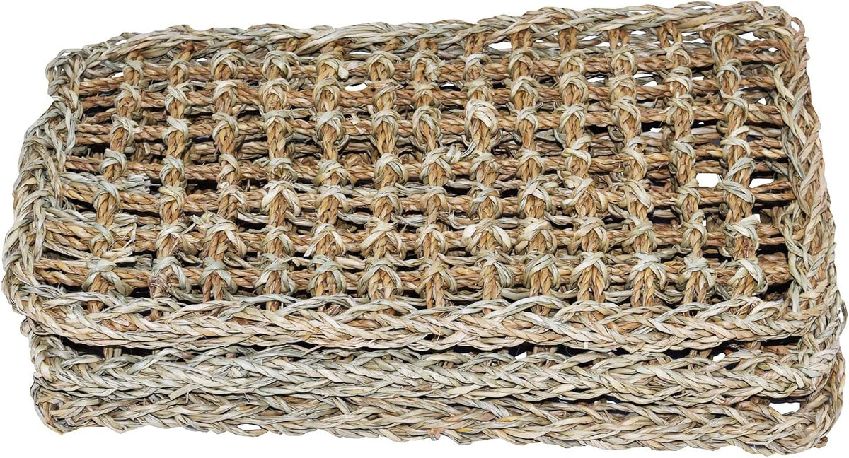 Super Bird Creations SB50008 Seagrass Mat for Cage Decor, Pet Enrichment and Boredom Relief - Versatile Toy-Making Base - Ideal for Parrots - Small to Large Birds & Reptiles - 7"x12" (3 Pack)