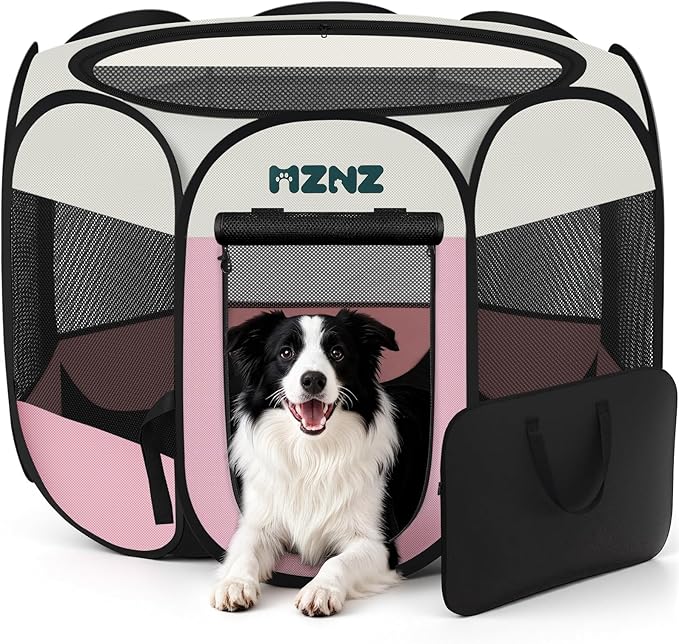Dog Playpen, Portable Puppy Pet Crate Indoors by MZNZ