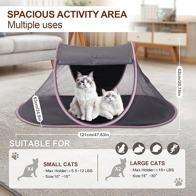 X-ZONE PET Outdoor Cat Tent, Pop Up Cat Playpen, Pet Enclosure Suitable Birds - Image 2