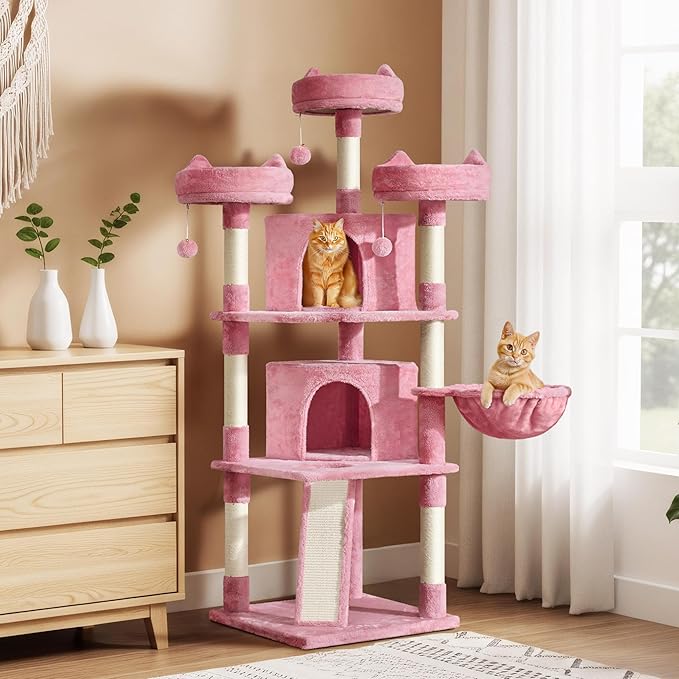 Yaheetech 68.5in Cat Tree for Large Cats, Large Condo, Stable Pet Play House - Image 2