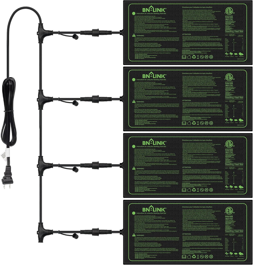 BN-LINK 10" x 20.75" Seedling Heat Mats for Seed Starting Plant Germination