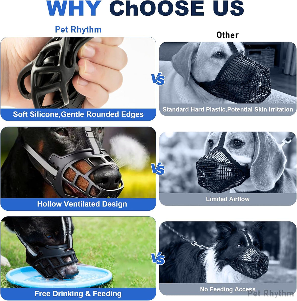 Dog Muzzle for Medium Large Dogs, Soft Basket Muzzle for Dogs, Adjustable