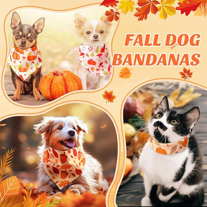 Chunful 100 Pieces Thanksgiving Dog Bandanas Bulk Fall Autumn Pet Bandanas - Image 6