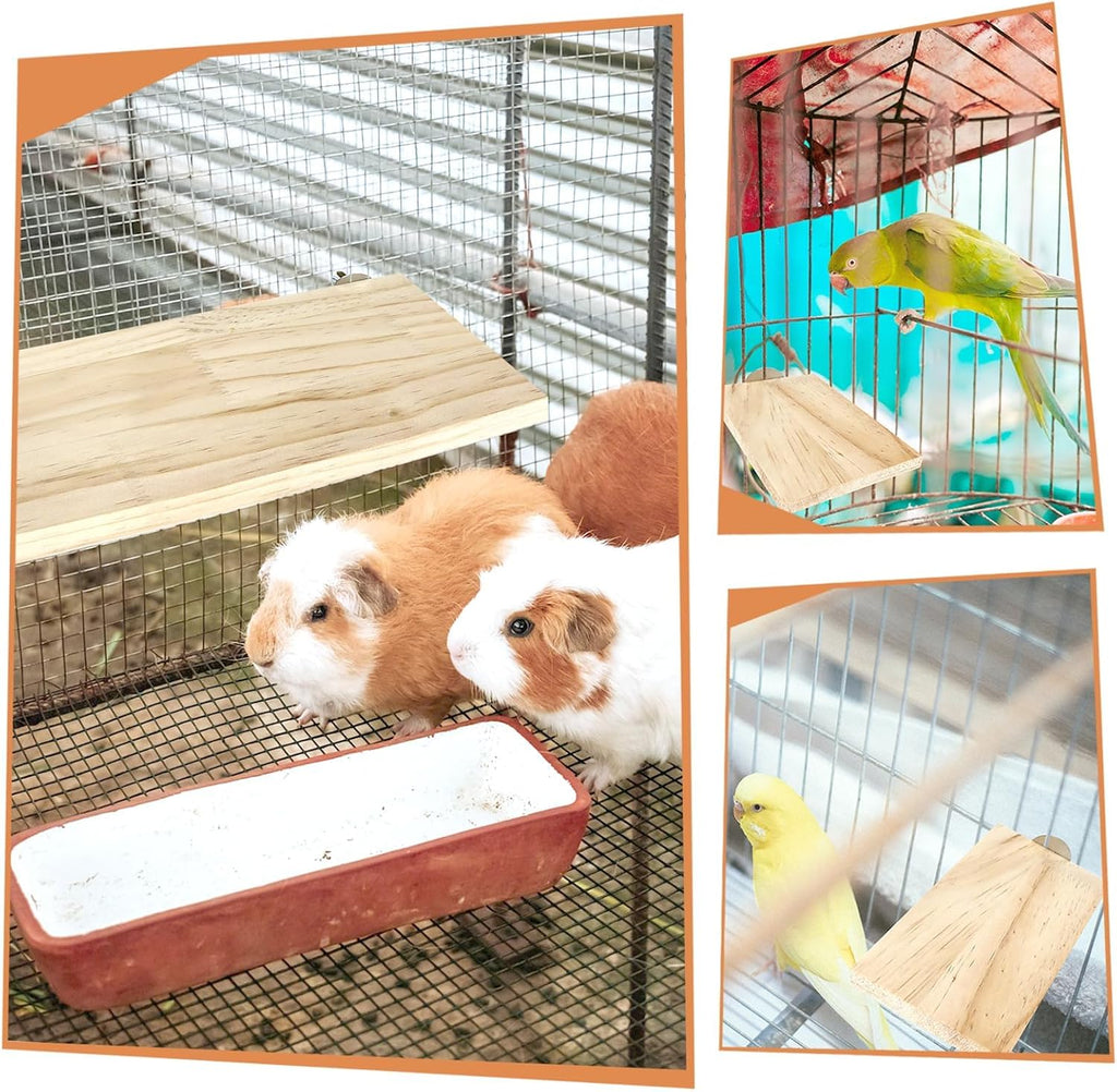 4-Size Wooden Bird Platforms and Corner Perches for Cages
