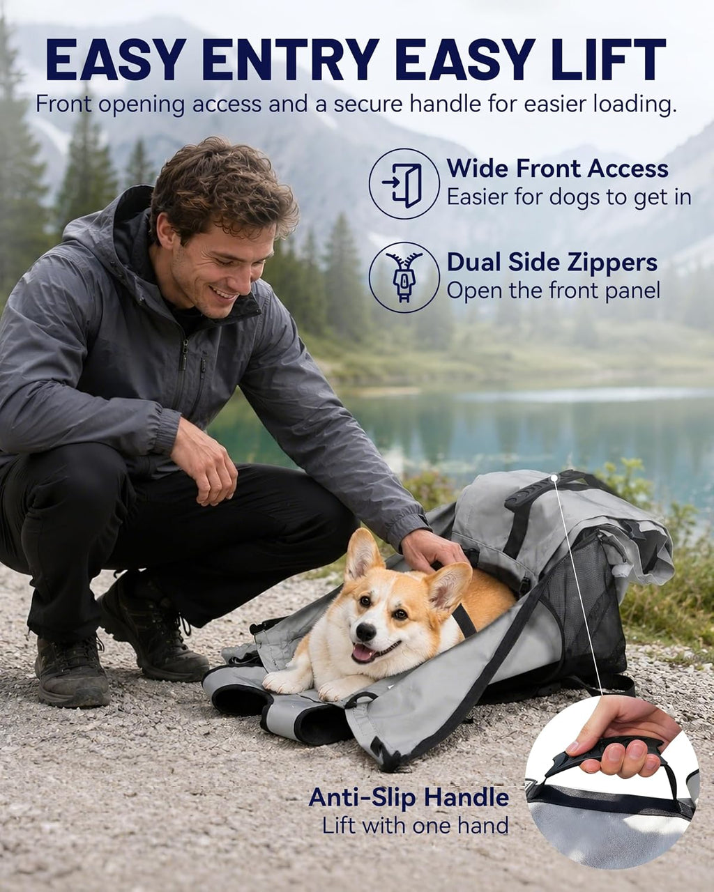 Dog Backpack Carrier for Small and Medium Dogs 4-Layer Safety Design (M)