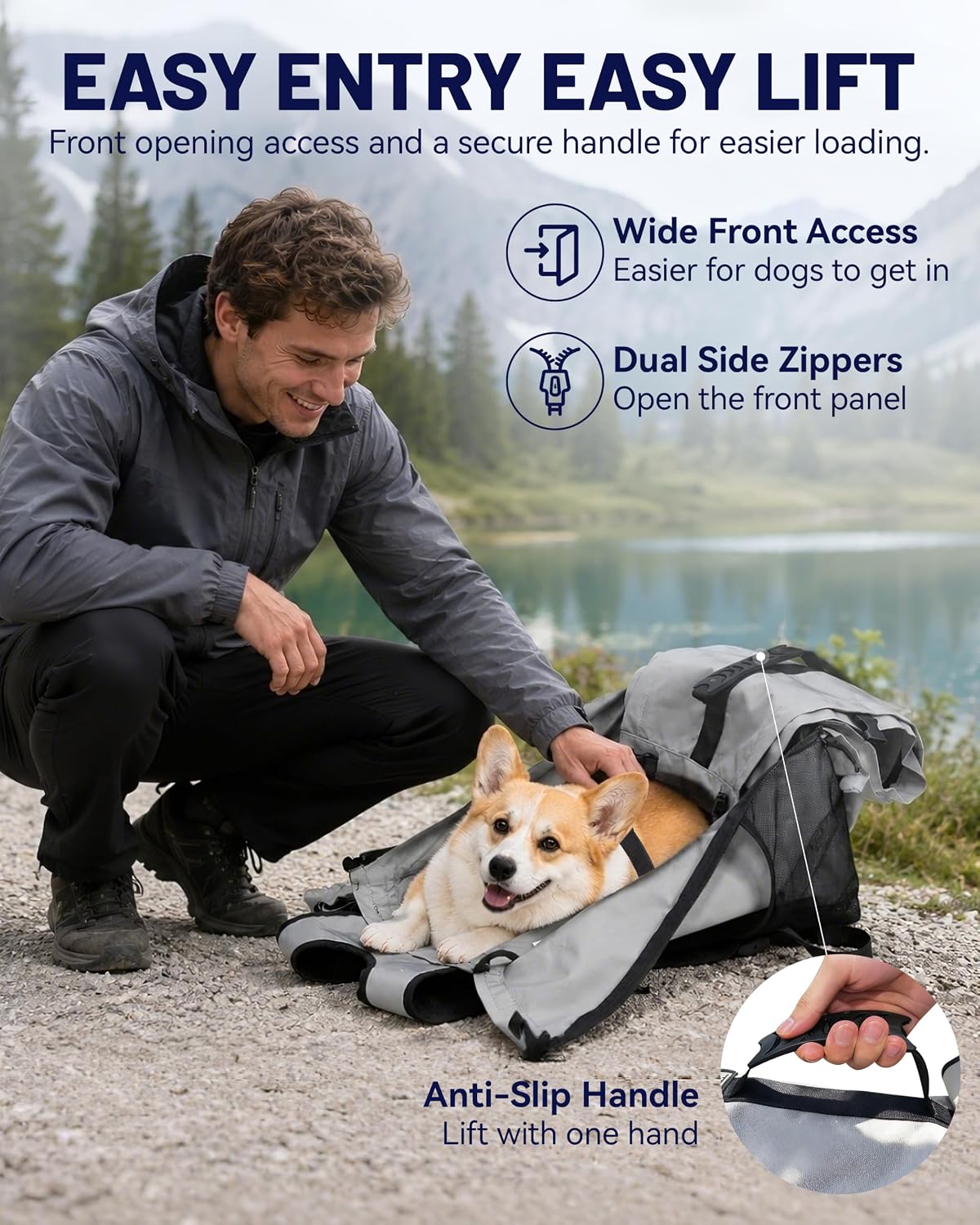Dog Backpack Carrier for Small and Medium Dogs 4-Layer Safety Design (M)