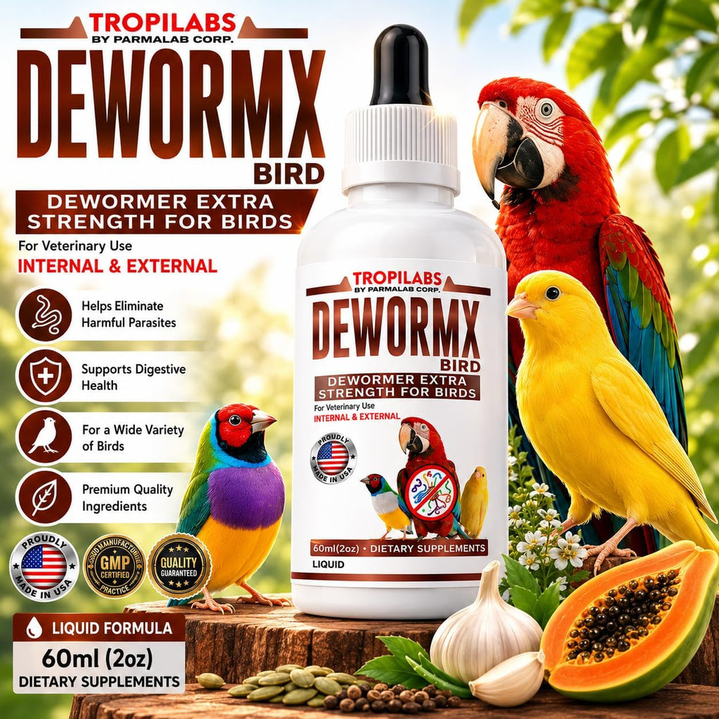 Farmalab Natural Dewormer Internal & External 100 Tabs Poultry - Vitamin for Poultry Rooster Hen Chicken Baby Chick Doves Pigeons and All Caged Birds (All Caged Birds)