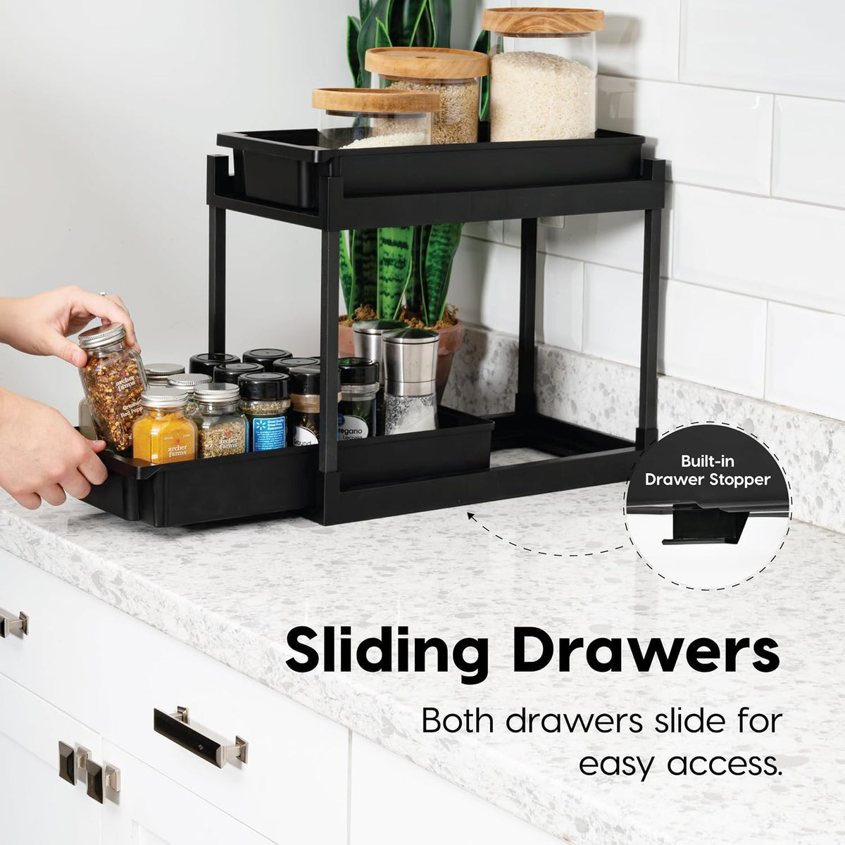 IRIS USA Under Sink Organizer, 2 Pack, Pull Out Storage Drawers