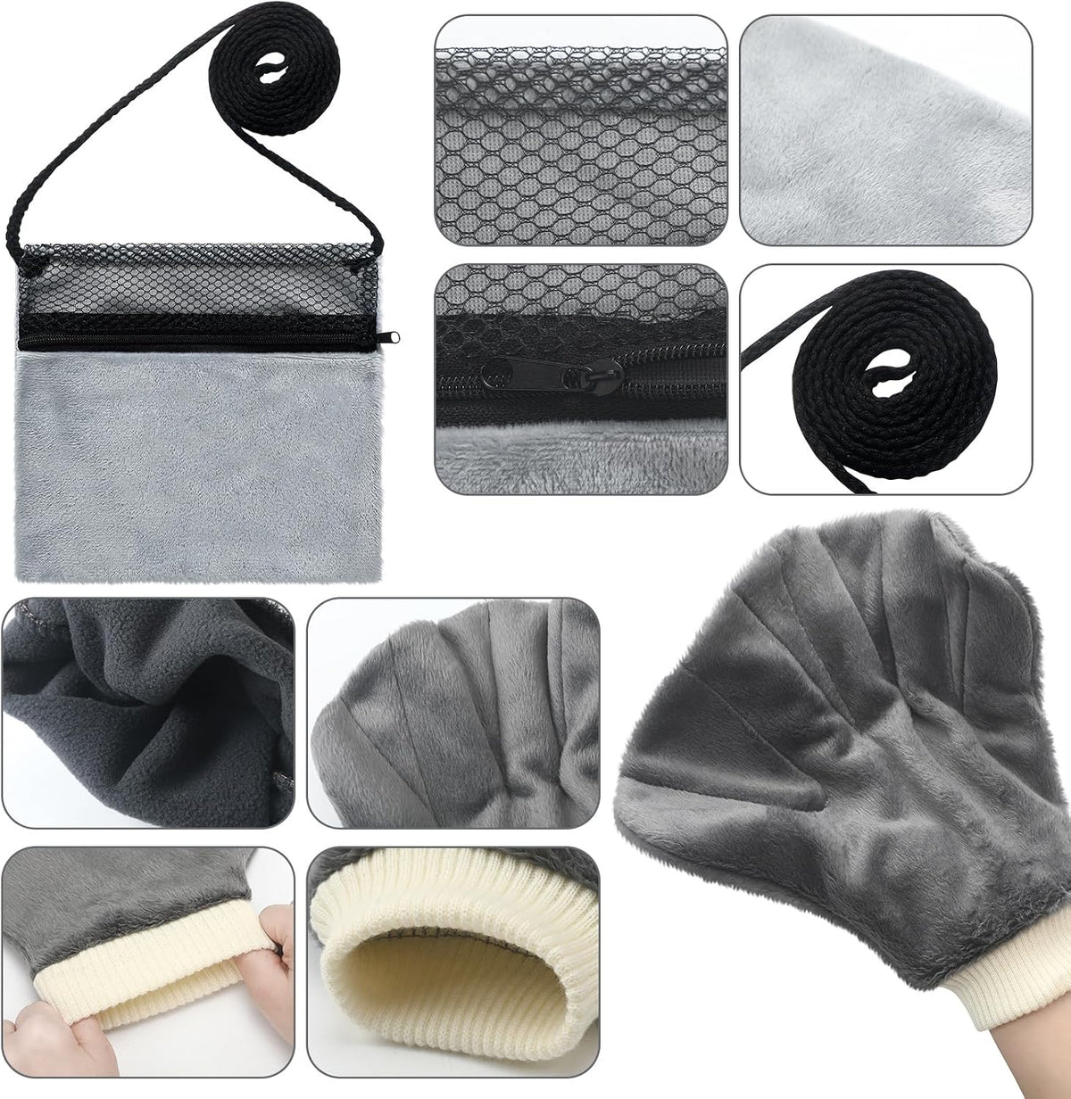 4 Pcs Sugar Glider Bonding Pouch Mitt, Bite Proof Carry Bag