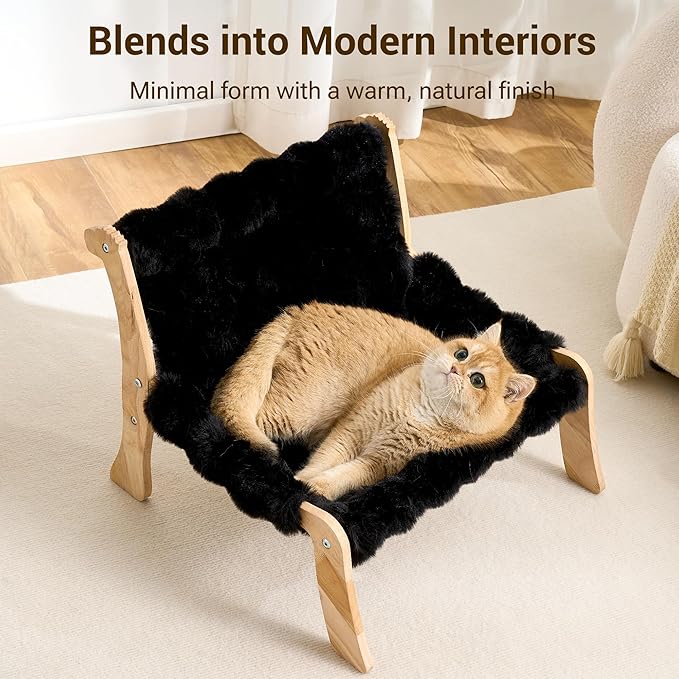 Solid Wood Cat Couch Bed for Indoor Cats, Modern Cat Sofa - Image 8