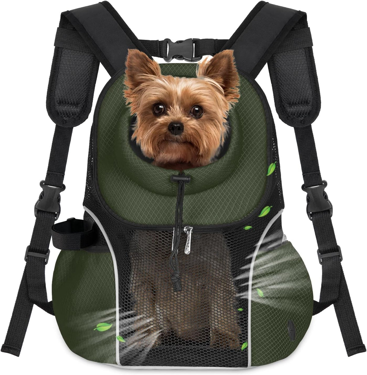 WOYYHO Pet Dog Carrier Backpack, Ventilated Mesh Small Dog Front Backpack