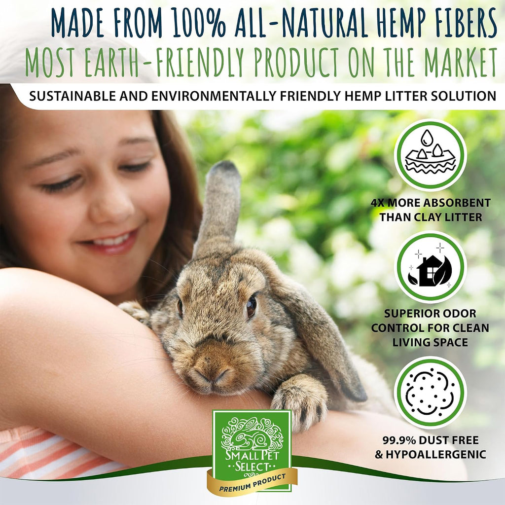 Small Pet Select Hemp Pellet Bedding, Non-Clumping, Rabbits, 20 lb