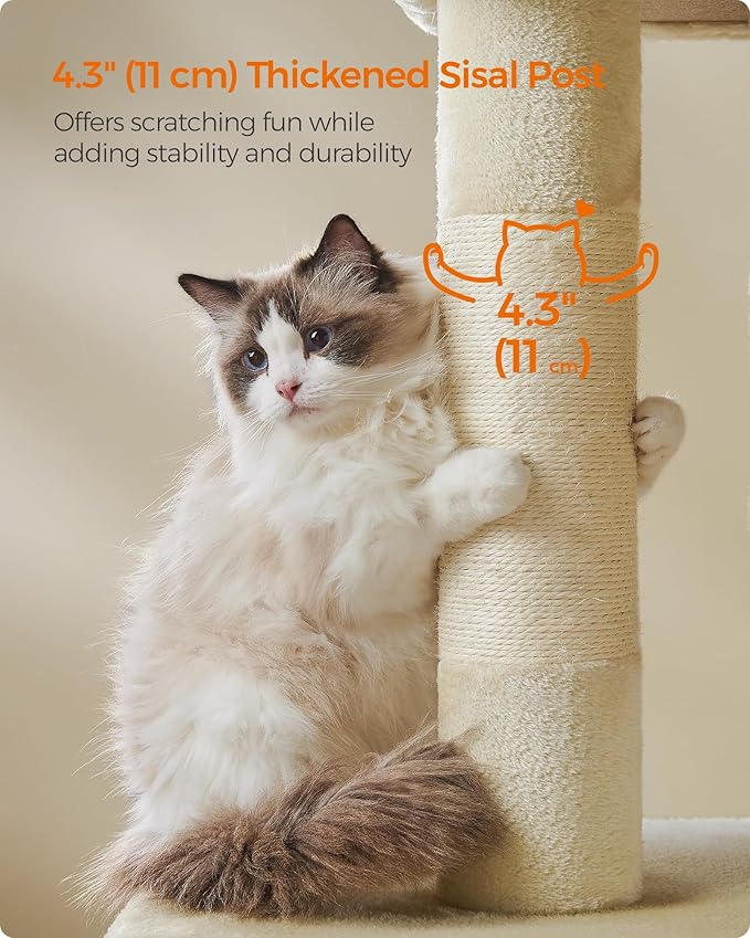 Feandrea Cat Tree, 40.6-Inch Cat Tower, Plush Condo - Image 5