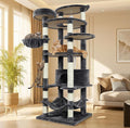 78.8" Large Cat Tree Tower for Indoor Kitties, Sisal Scratching Posts, Hammock by KWOJU