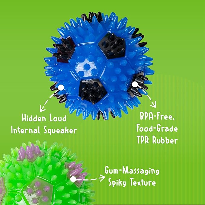 Gnawsome 2.5” Squeak & Light Soccer Ball Dog Toy - Image 5