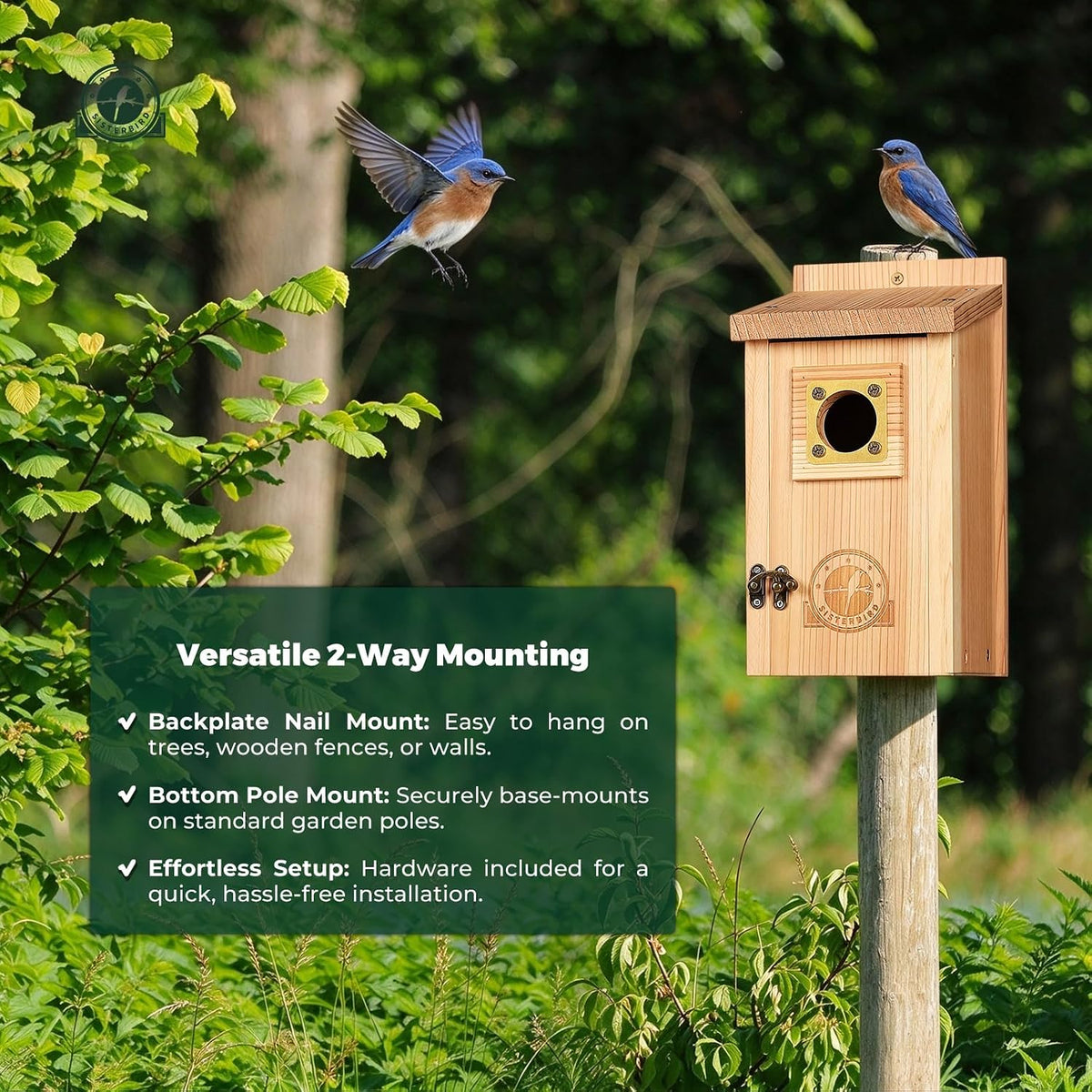 2 Pack Bluebird Houses for Outside, Warming Gifts Bluebird House