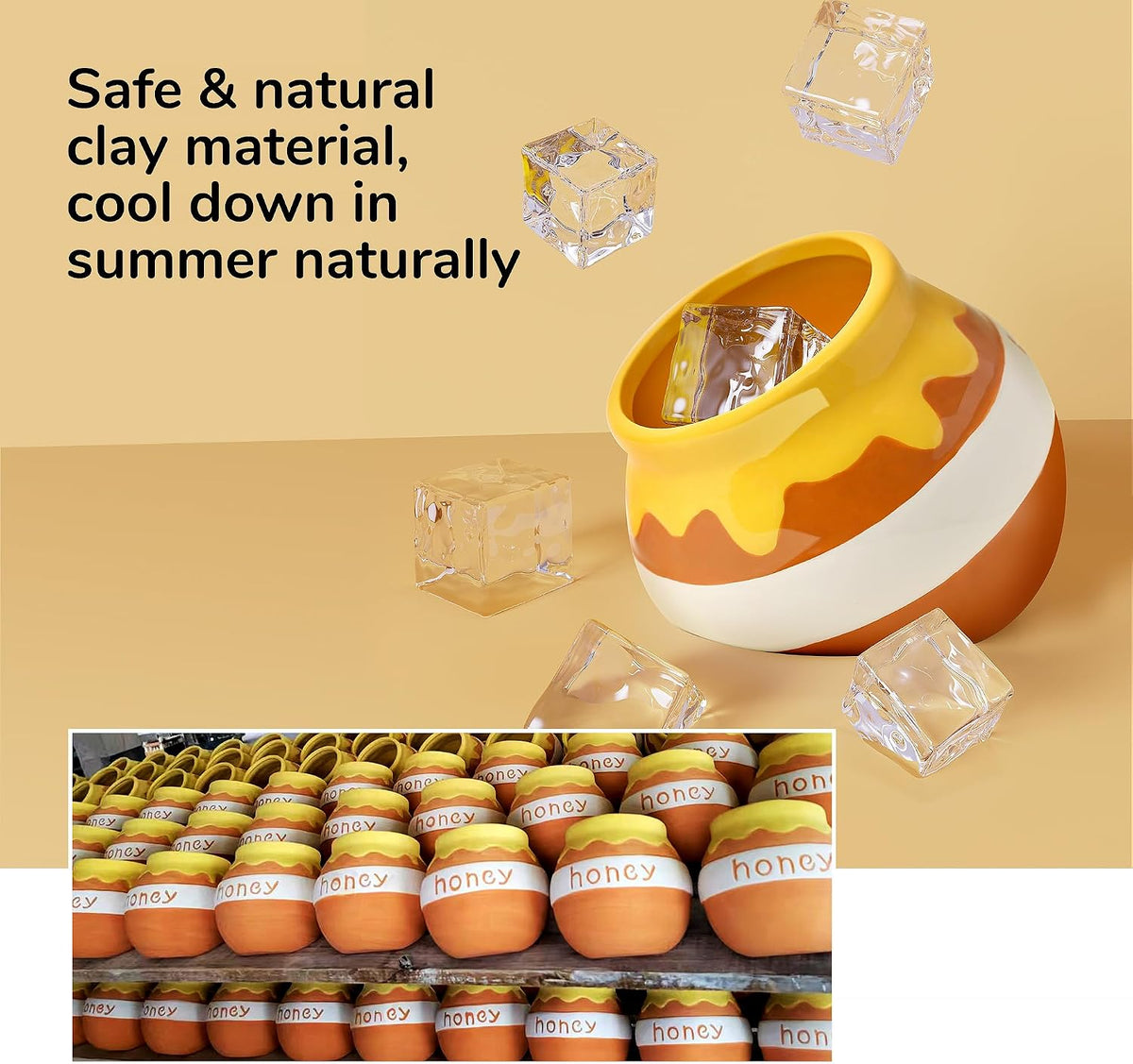 Honey‑Pot Ceramic Hamster Hideout, Chew‑Proof Small Pet Habitat Decor