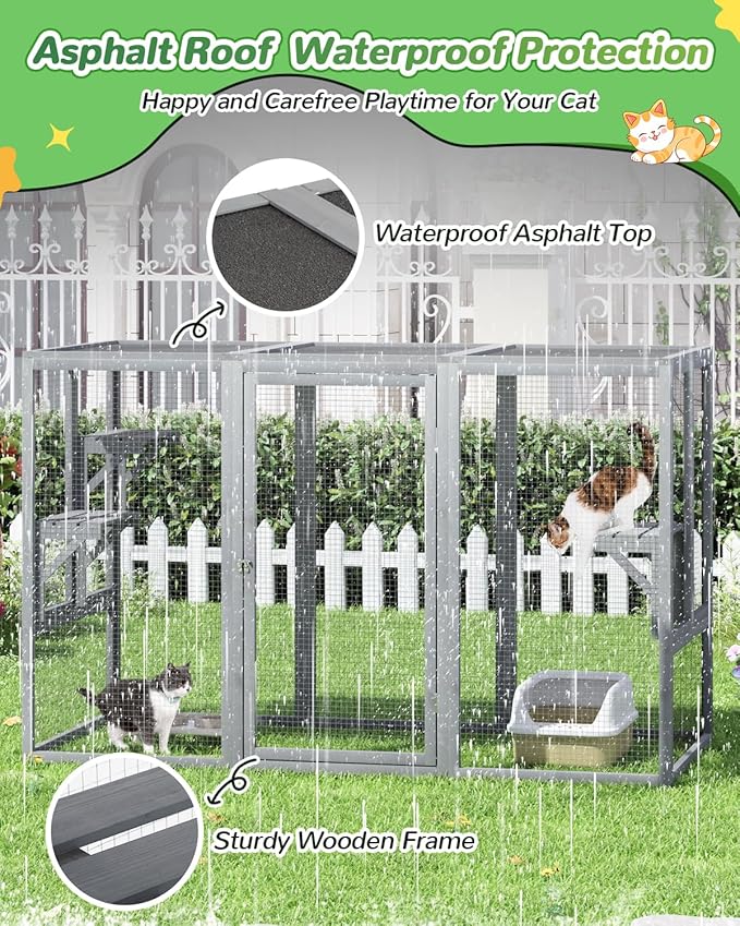 Catio Outdoor Cat Enclosure, Wooden Large Catios - Image 3