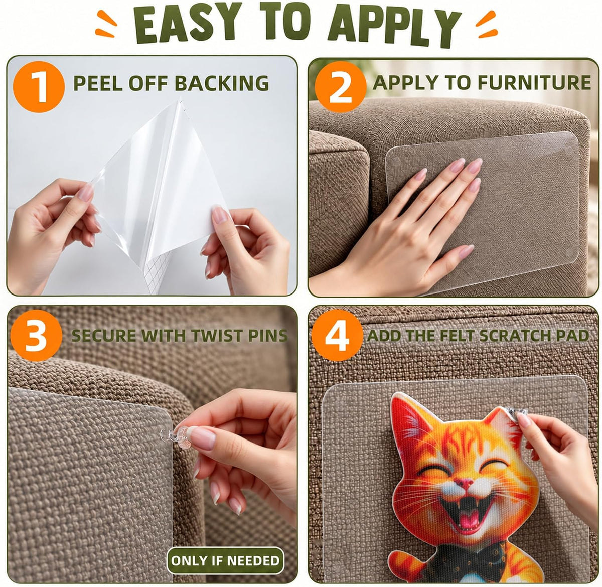 7 Pack Anti Cat Scratch Furniture Protector with Cat Scratcher pad