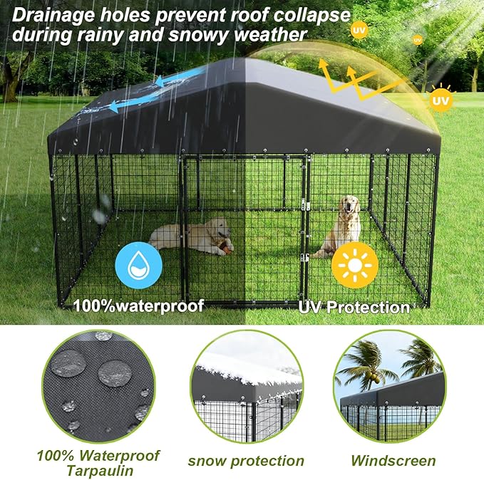 Gotland Dog Kennel Outdoor 10 x10 x6 FT, Dog Cage Outdoor - Image 5
