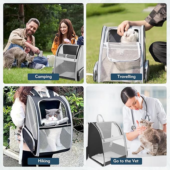 Cat Backpack Carrier, Pet Backpack Carrier Cats and Small Dogs, Collapsible - Image 7