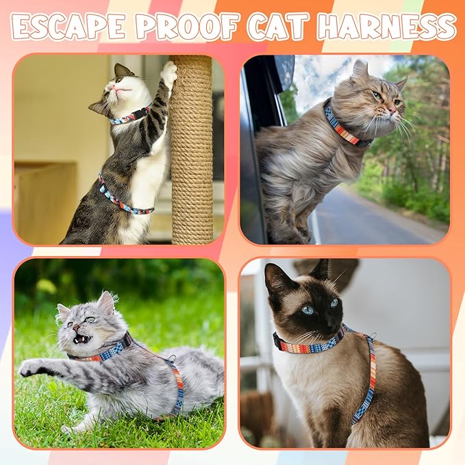 2 Pack Cat Harness and Leash Set, Escape Proof Adjustable Kitten Harness - Image 7