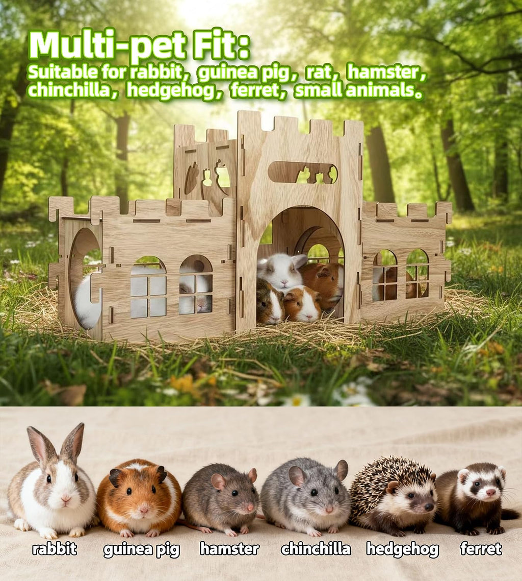 Large Bunny Castle Sturdy House for Rabbits Ferrets Guinea Pigs