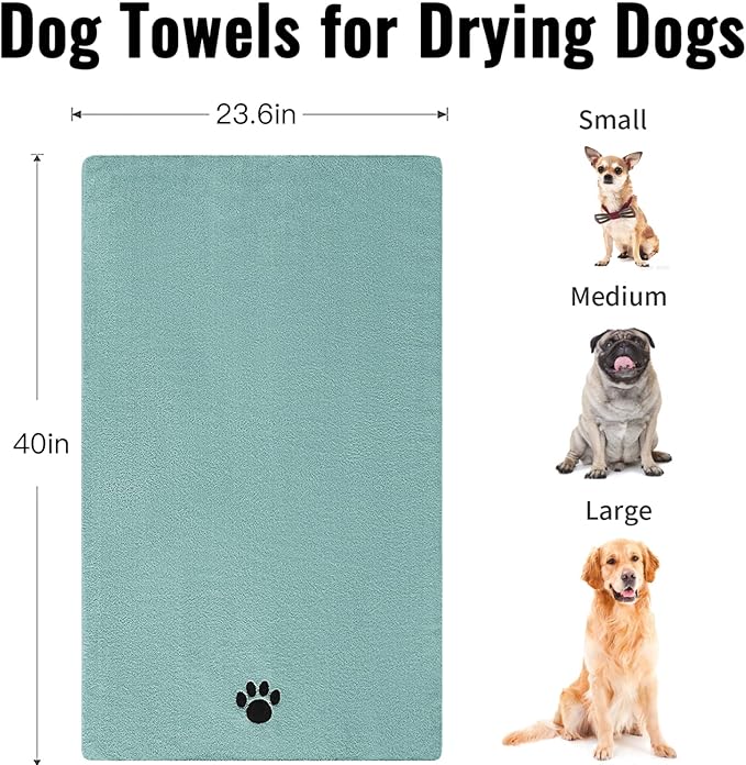 3 Pack Microfiber Dog Towels for Drying Dogs, Super Absorbent and Soft Pet - Image 3