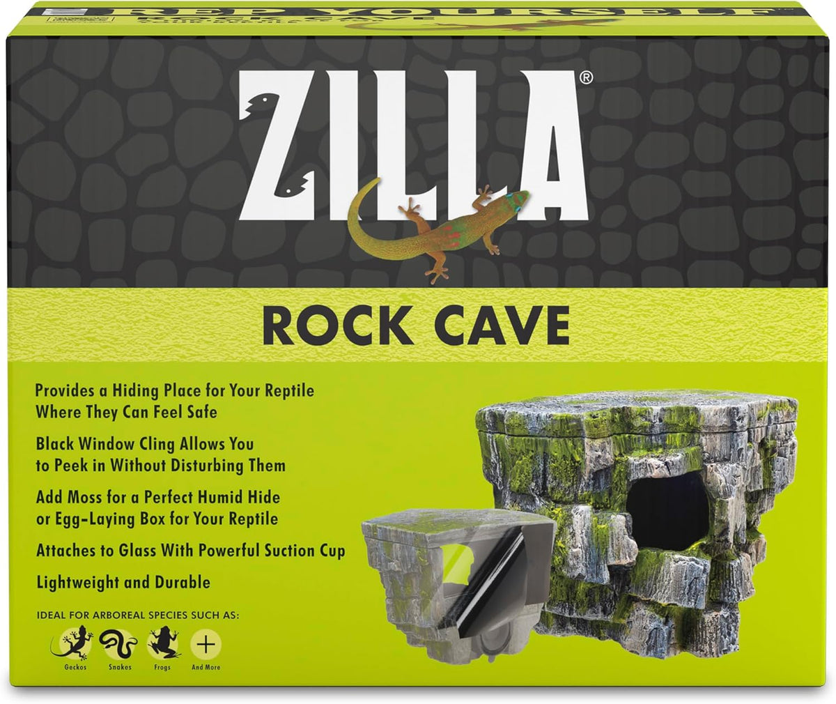 Zilla Rock Cave Vertical Décor, Reptile Hides for Geckos and Frogs