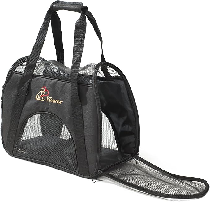 Pawer Soft-Sided Pet Carrier for Cat and Small Dog, Medium Size, Washable 600D - Image 2