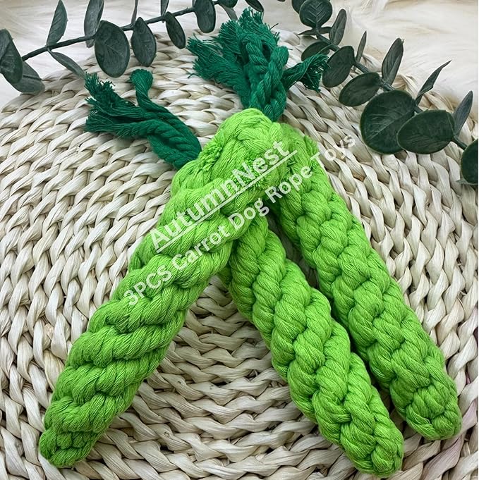 3PCS Green Woven Pet Chew Set, Dog Chew Accessories, Cat Interactive Chews - Image 8