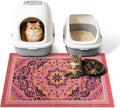 Cat Litter Mat, 33"x22" High-Density PVC Cat Litters Trapping Mat, Waterproof & Non-Slip Backing, Litter Box Catcher, Soft on Kitty Paws, Easy Washable Pet Supplies Pink