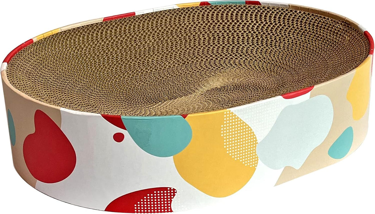Cat Scratcher Lounge Bed - Lounge Couch for Indoor Cats Oval Shape 17"x13" Long Lasting Furniture